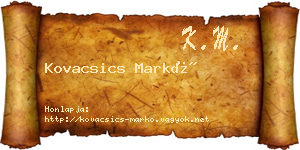 Kovacsics Markó névjegykártya